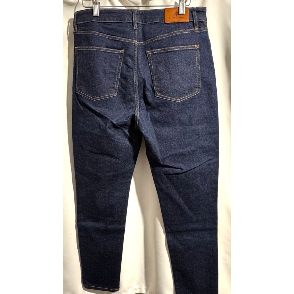 Lauren Ralph Lauren Dark Wash Skinny Jeans Women's Size 12 High Rise 28" Inseam